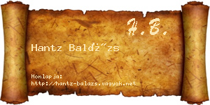 Hantz Balázs névjegykártya